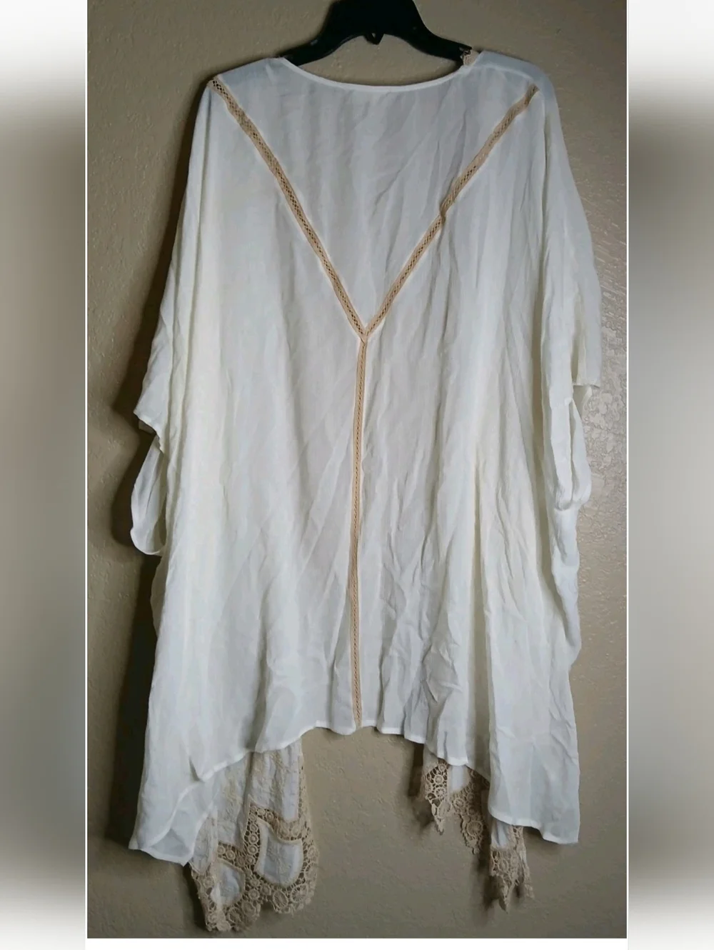 Altar'd State Cream Lace-Trim Kimono Jacket Size S/ M - Picture 1 of 5